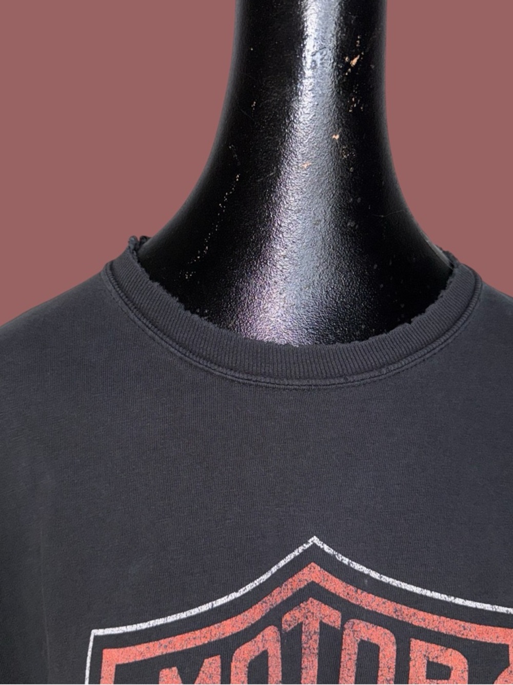 Reworked Harley Davidson cropped distressed t-shirt - Picture 9 of 11